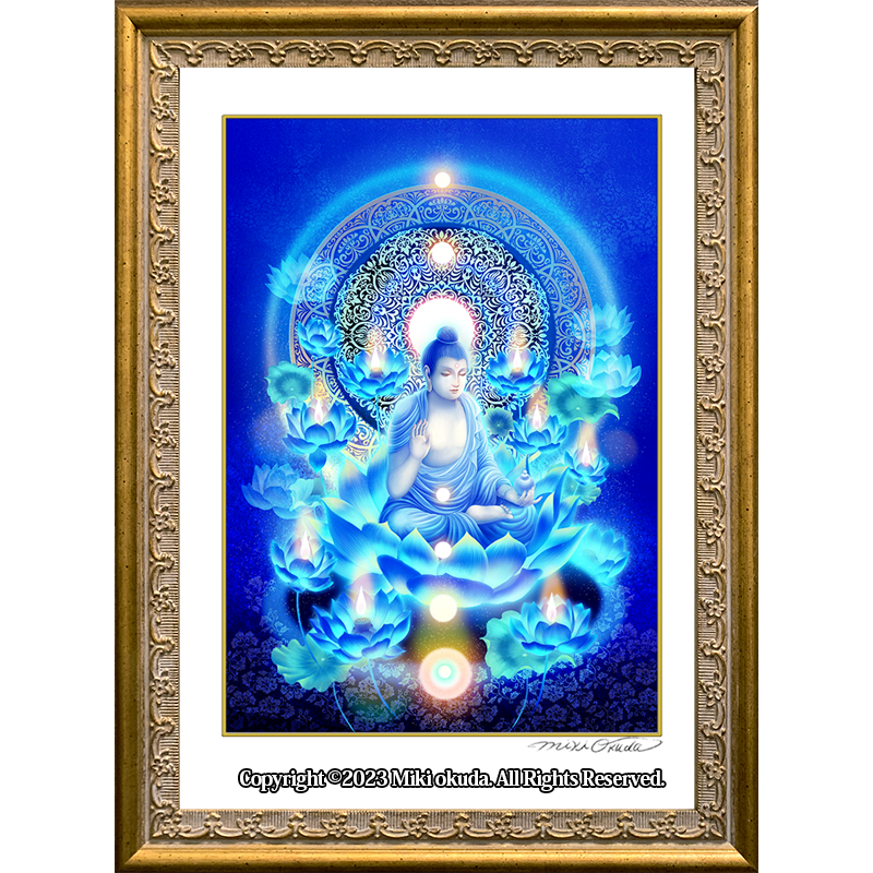 薬師瑠璃光如来 開運絵 仏画 ジクレー版画 スピリチュアル SS~Mサイズ