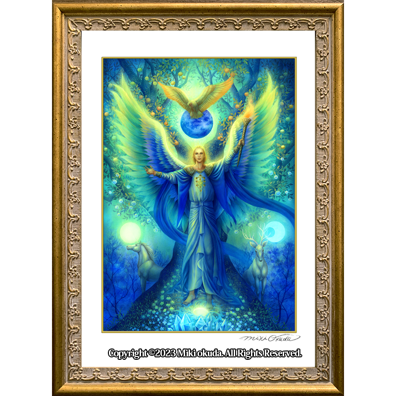 大天使ミカエル 天使イラスト スピリチュアル エンジェル ジクレー版画 SS~Mサイズ