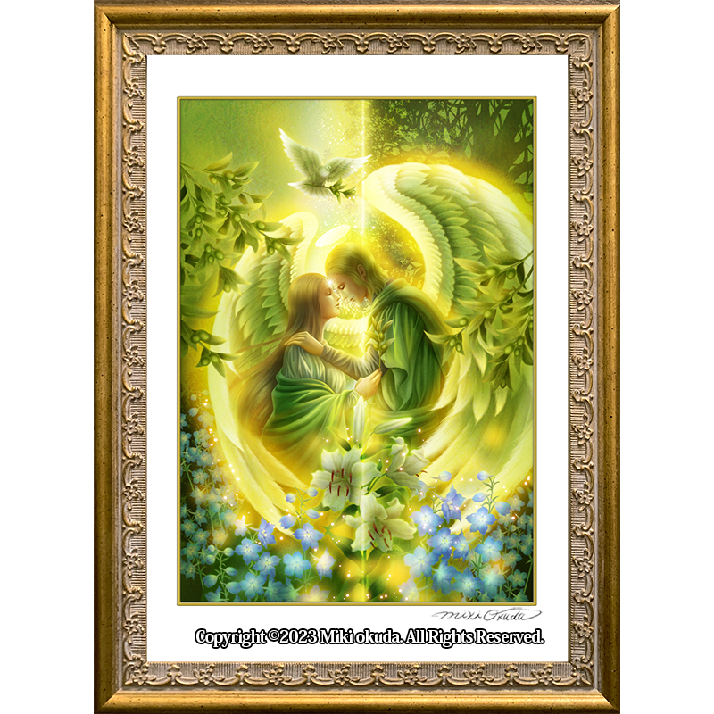 大天使ラファエル(希望) 天使イラスト スピリチュアル エンジェル ジクレー版画 SS~Mサイズ