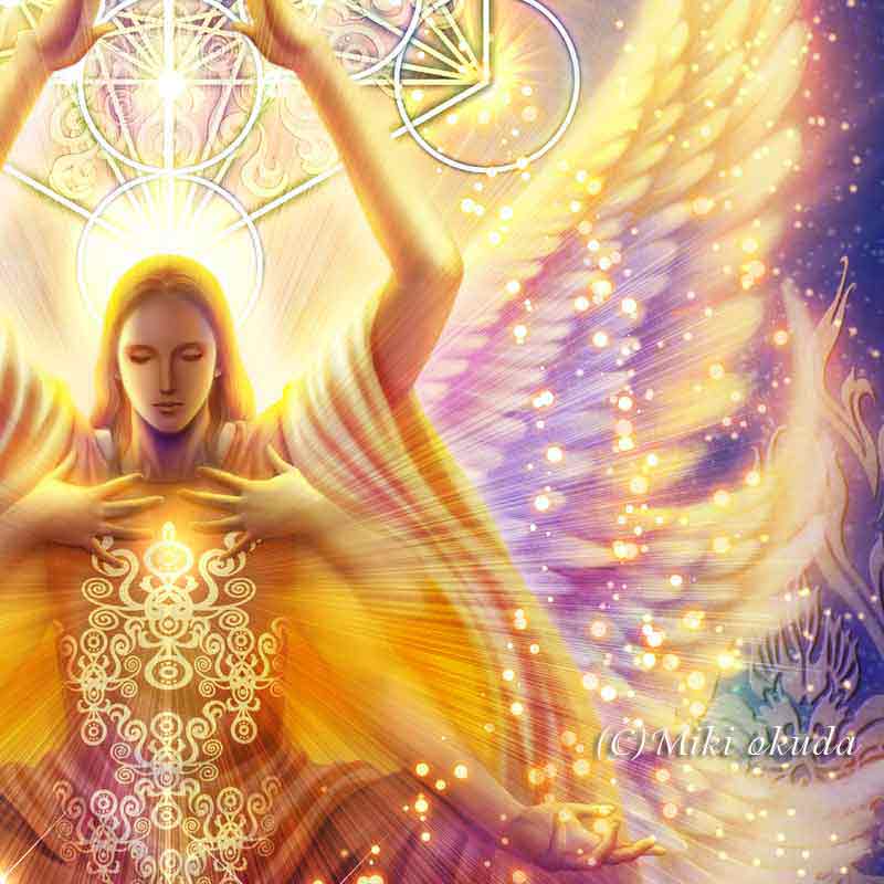 大天使メタトロン 天使イラスト スピリチュアル エンジェル ジクレー版画 SS~Mサイズ