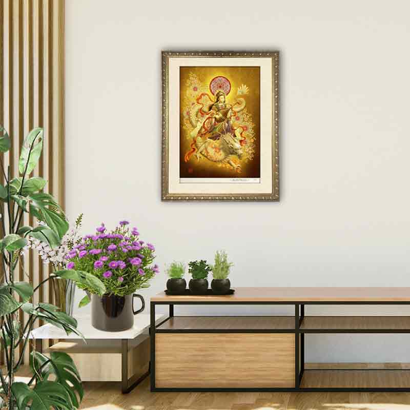 弁才天・弁財天 七福神 開運絵 仏画 ジクレー版画 スピリチュアル SS~Mサイズ