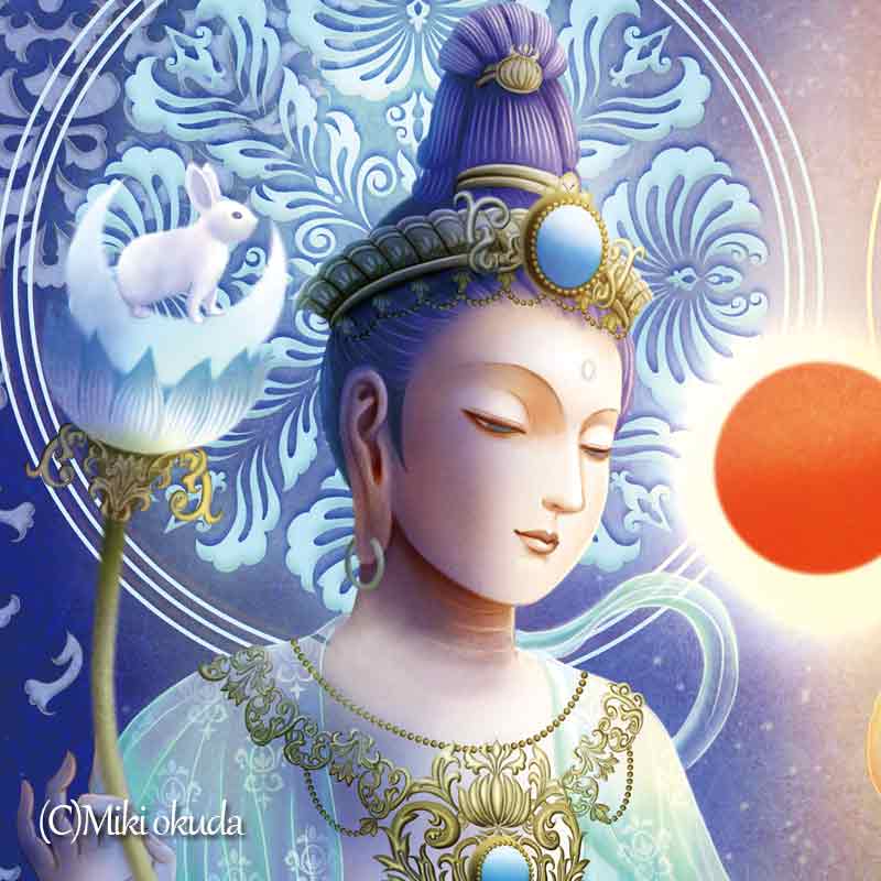 日光菩薩・月光菩薩 開運絵 仏画 ジクレー版画 スピリチュアル SS~Mサイズ