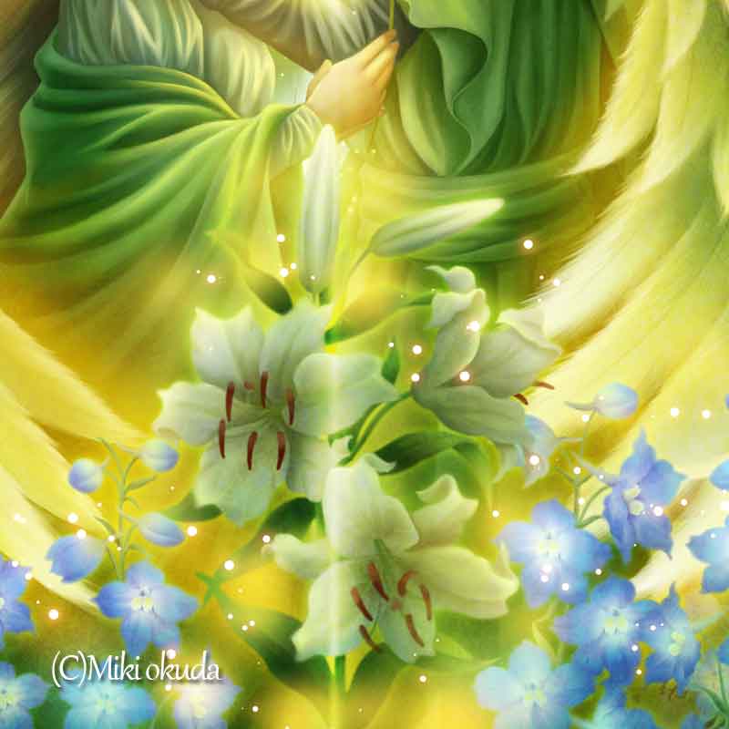 大天使ラファエル(希望) 天使イラスト スピリチュアル エンジェル ジクレー版画 SS~Mサイズ