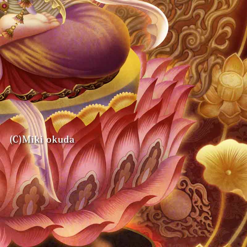 大日如来(蓮華座) 開運絵 仏画 ジクレー版画 スピリチュアル SS~Mサイズ