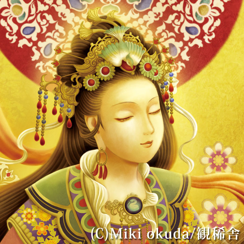 弁才天・弁財天 七福神 開運絵 仏画 ジクレー版画 スピリチュアル 大判サイズ