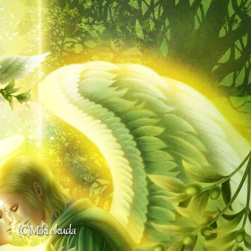 大天使ラファエル(希望) 天使イラスト スピリチュアル エンジェル ジクレー版画 SS~Mサイズ