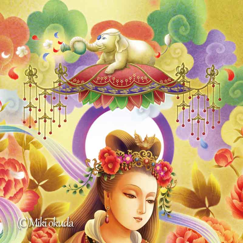 吉祥天 開運絵 仏画 ジクレー版画 スピリチュアル SS~Mサイズ