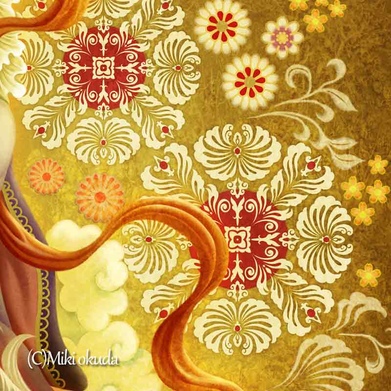 弁才天・弁財天 七福神 開運絵 仏画 ジクレー版画 スピリチュアル SS~Mサイズ