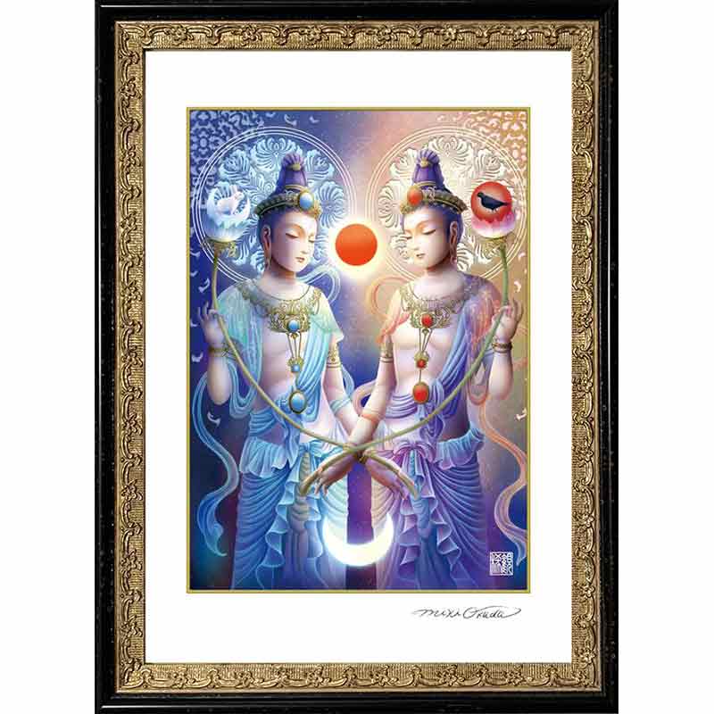 日光菩薩・月光菩薩 開運絵 仏画 ジクレー版画 スピリチュアル SS~Mサイズ