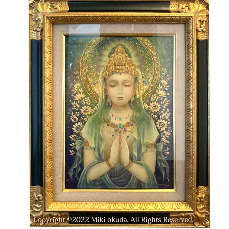 観音菩薩 合掌観音 開運絵 仏画 原画一点限り