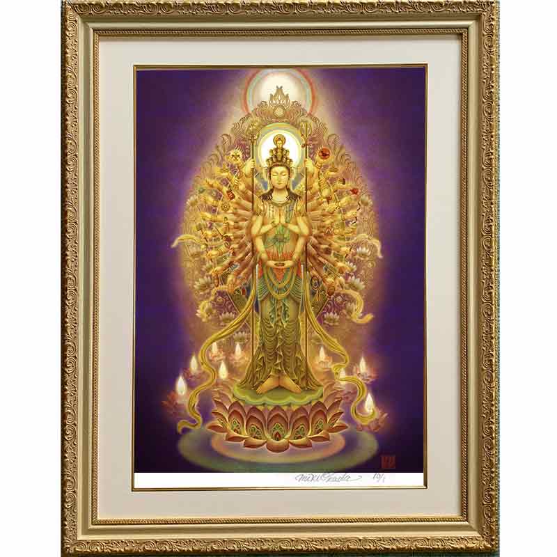 弁財天 天照大神 千手観音菩薩など【迫力の大判サイズ・カスタマイズジクレー版画】