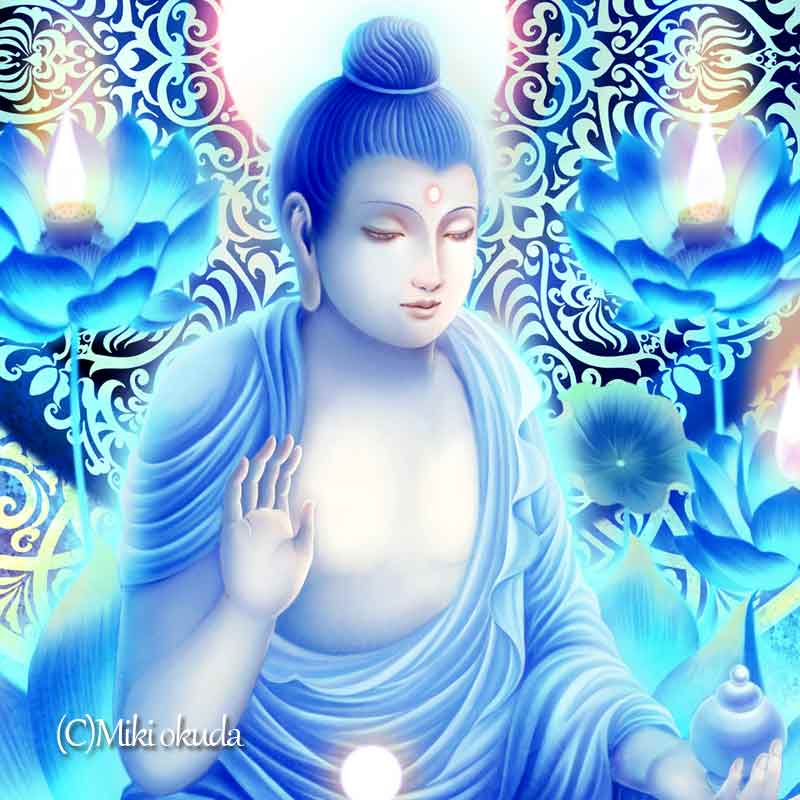 薬師瑠璃光如来 開運絵 仏画 ジクレー版画 スピリチュアル SS~Mサイズ