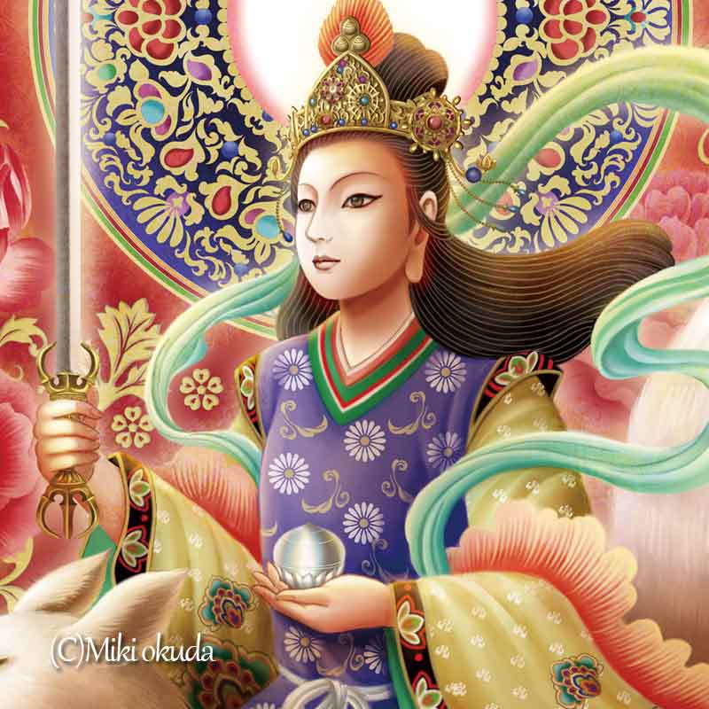 荼枳尼天 開運絵 仏画 ジクレー版画 スピリチュアル SS~Mサイズ