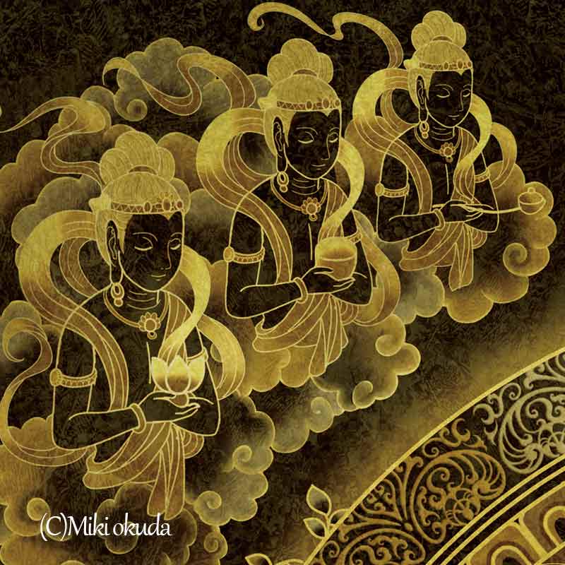 弥勒菩薩 開運絵 仏画 ジクレー版画 スピリチュアル 大判サイズ