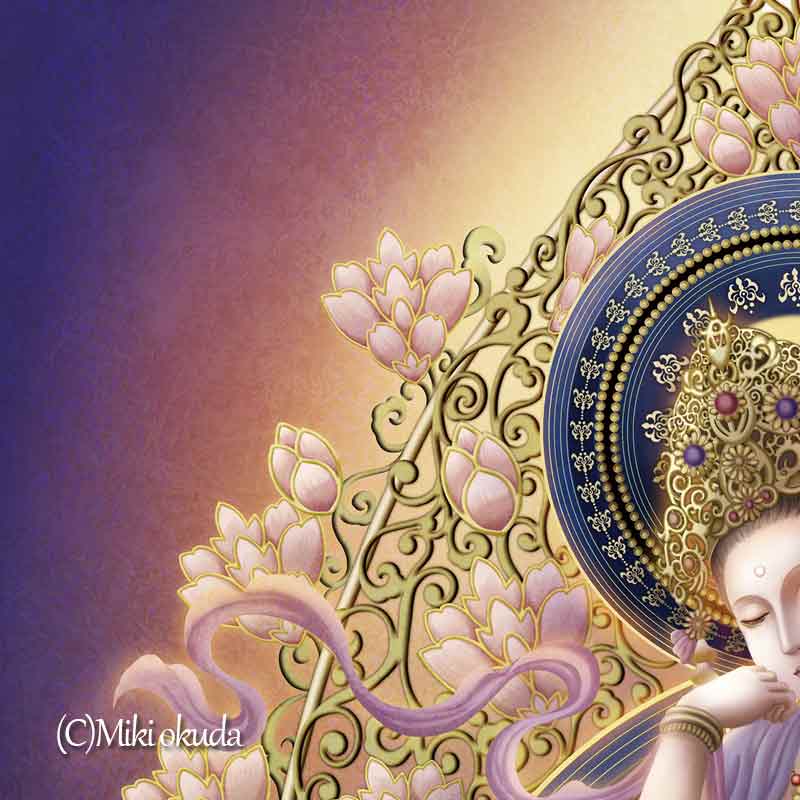 如意輪観音菩薩 開運絵 仏画 ジクレー版画 スピリチュアル SS~Mサイズ