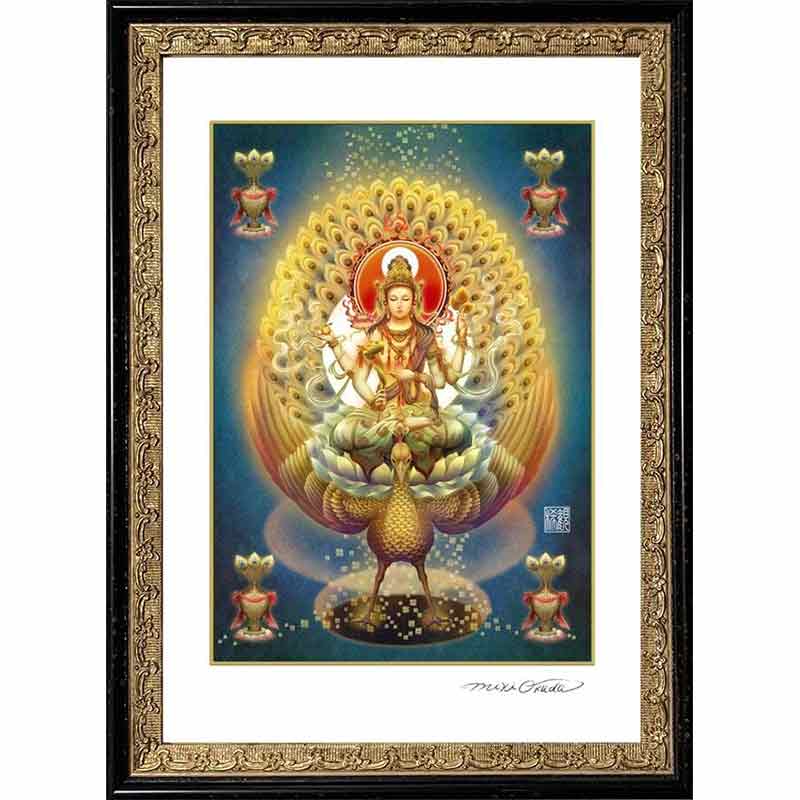 孔雀明王 開運絵 仏画 ジクレー版画 スピリチュアル SS~Mサイズ