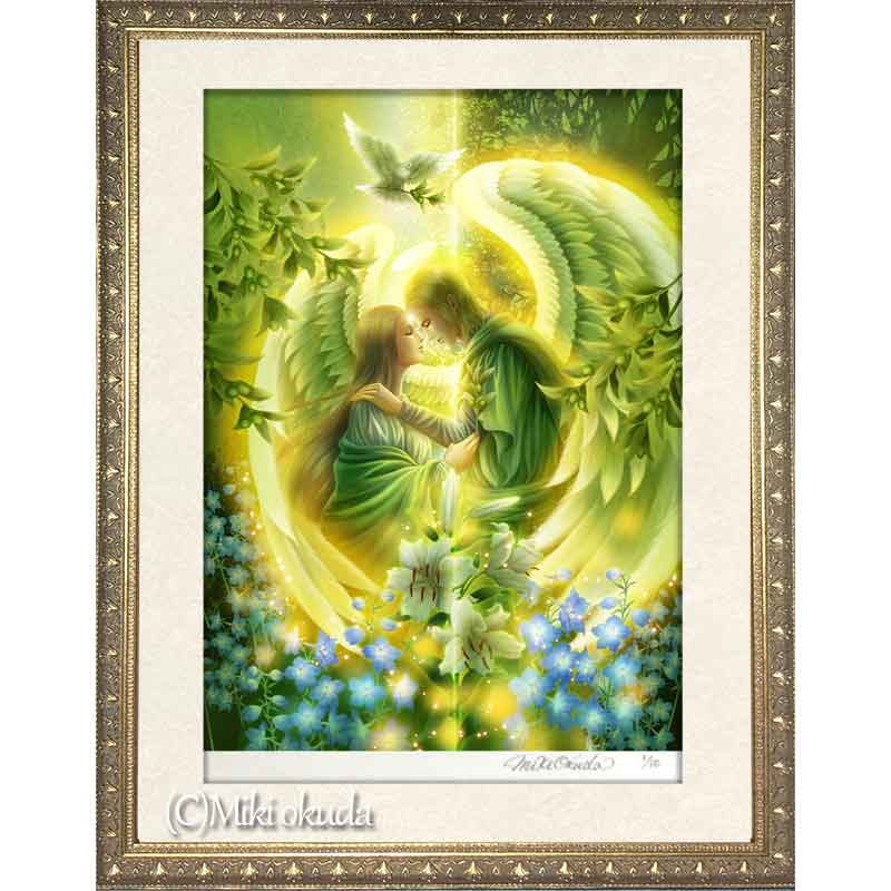 大天使ラファエル(希望) 天使イラスト スピリチュアル エンジェル ジクレー版画 SS~Mサイズ