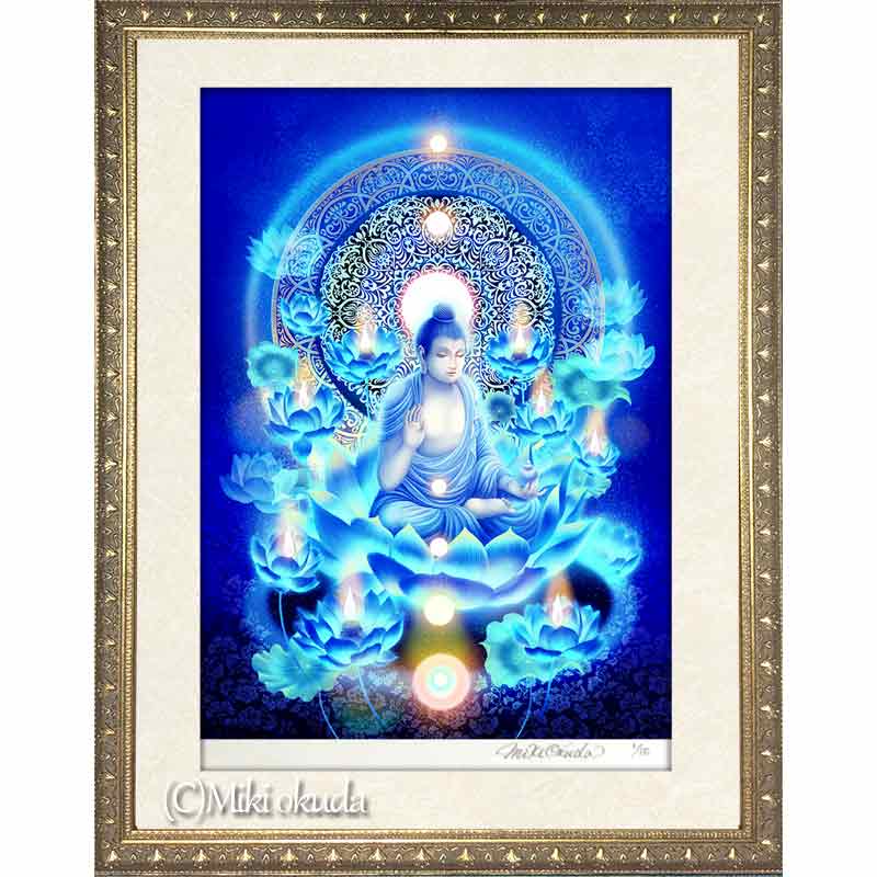 薬師瑠璃光如来 開運絵 仏画 ジクレー版画 スピリチュアル SS~Mサイズ