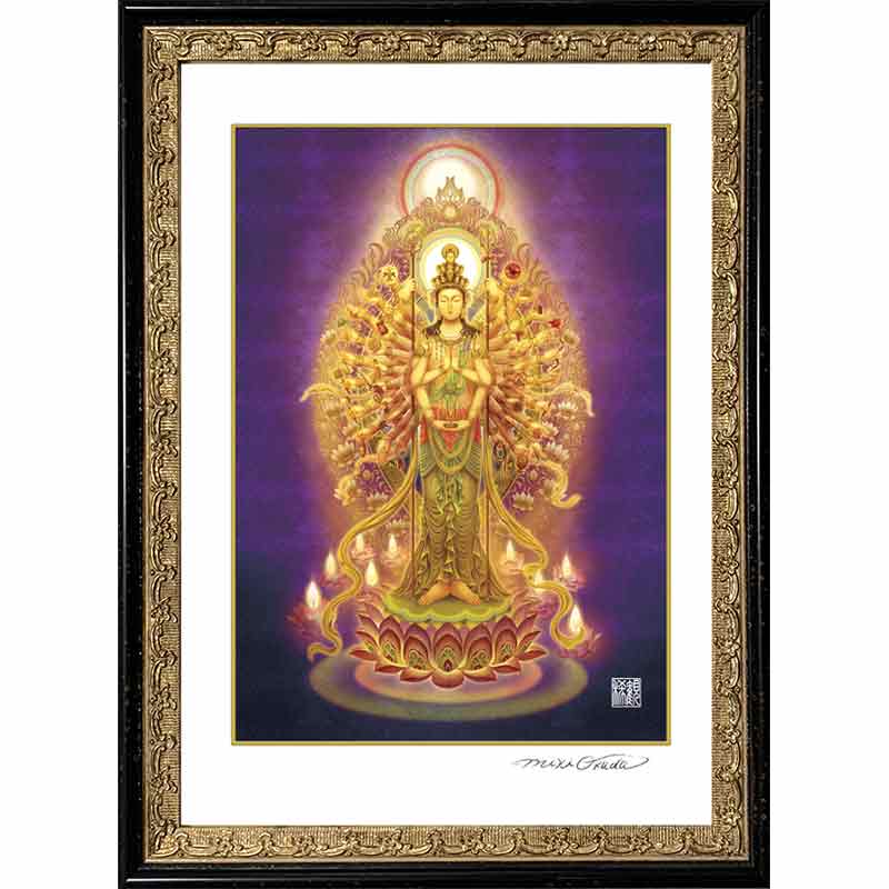 千手観音菩薩 開運絵 仏画 ジクレー版画 スピリチュアル SS~Mサイズ