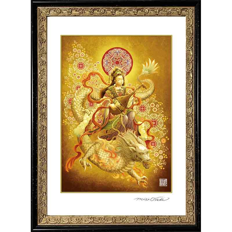 弁才天・弁財天 七福神 開運絵 仏画 ジクレー版画 スピリチュアル SS~Mサイズ