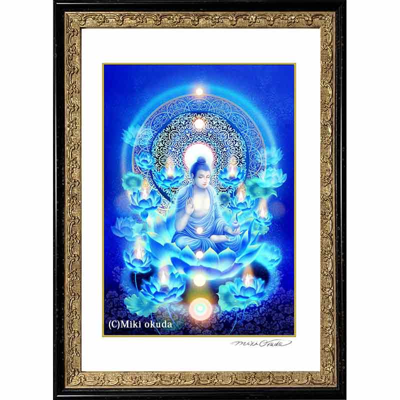 薬師瑠璃光如来 開運絵 仏画 ジクレー版画 スピリチュアル SS~Mサイズ