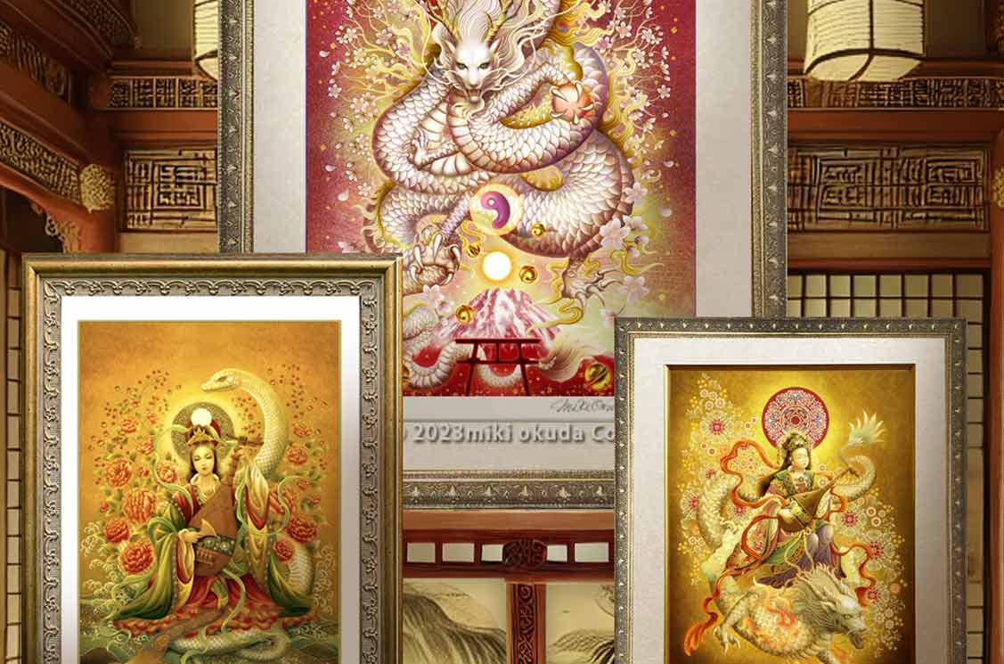 6月の人気ジクレー作品をご紹介｜白蛇弁才天・富士龍・騎龍弁才天