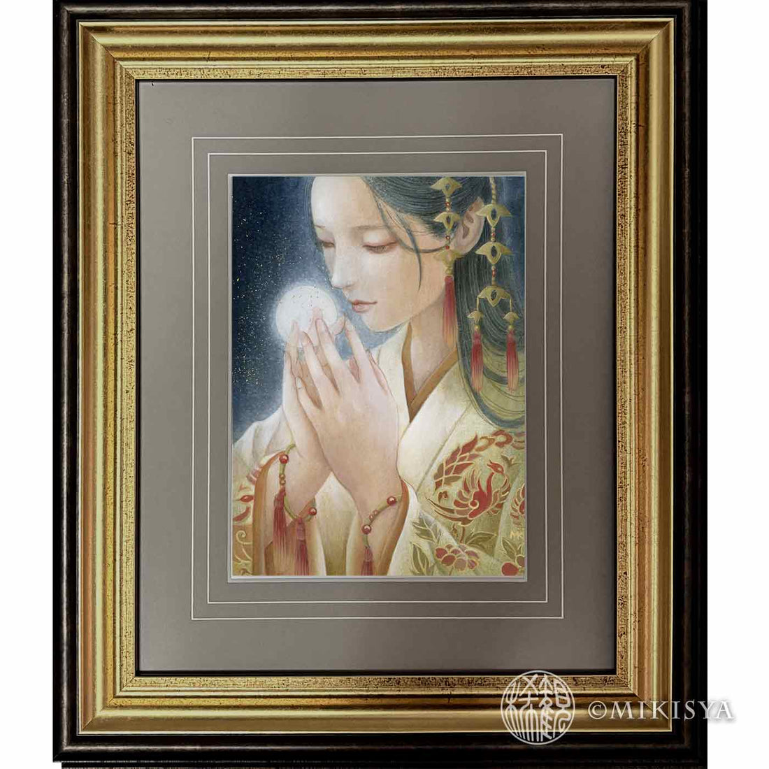 月読命（つくよみのみこと） ― 月を抱く女神［原画・額装済み］