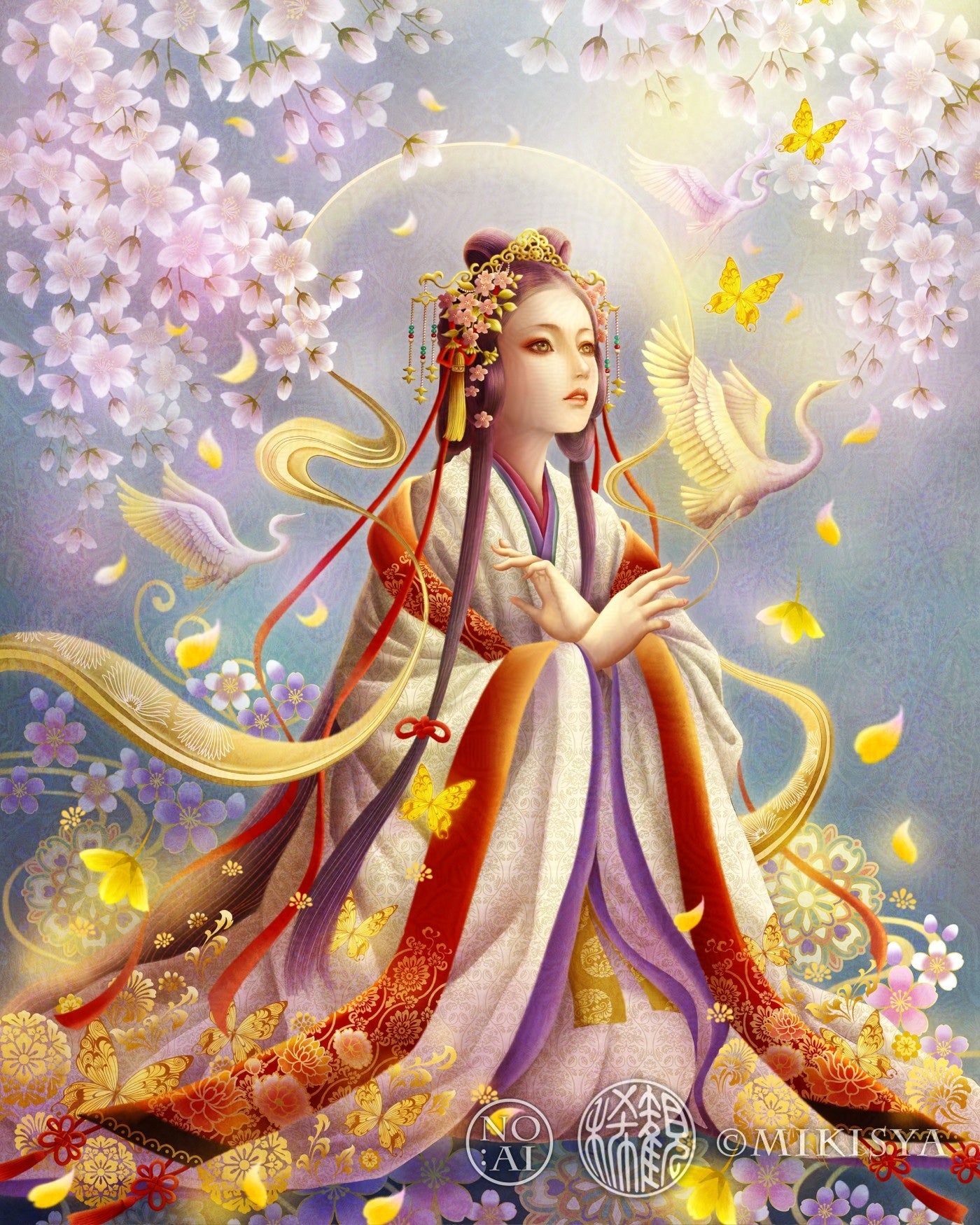 木花咲耶姫（このはなさくやひめ）｜花ひらく命の女神 − ジクレー版画［SS～Mサイズ］