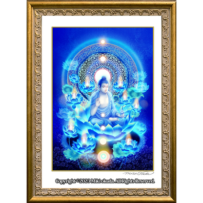 薬師瑠璃光如来 開運絵 仏画 ジクレー版画 スピリチュアル SS~Mサイズ 薬師瑠璃光如来 開運絵 仏画 ジクレー版画 スピリチュアル SS~Mサイズ