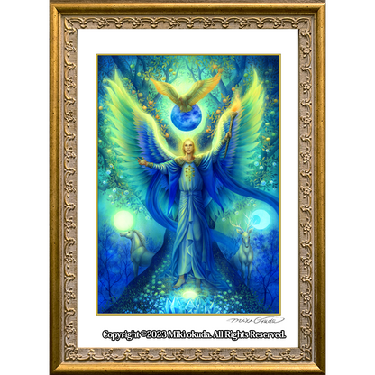 大天使ミカエル 天使イラスト スピリチュアル エンジェル ジクレー版画 大天使ミカエル 天使イラスト スピリチュアル エンジェル ジクレー版画