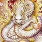 白龍神(木花咲耶姫の守護龍）赤富士 かっこいい龍のイラスト ジクレー版画 スピリチュアル 大判サイズ