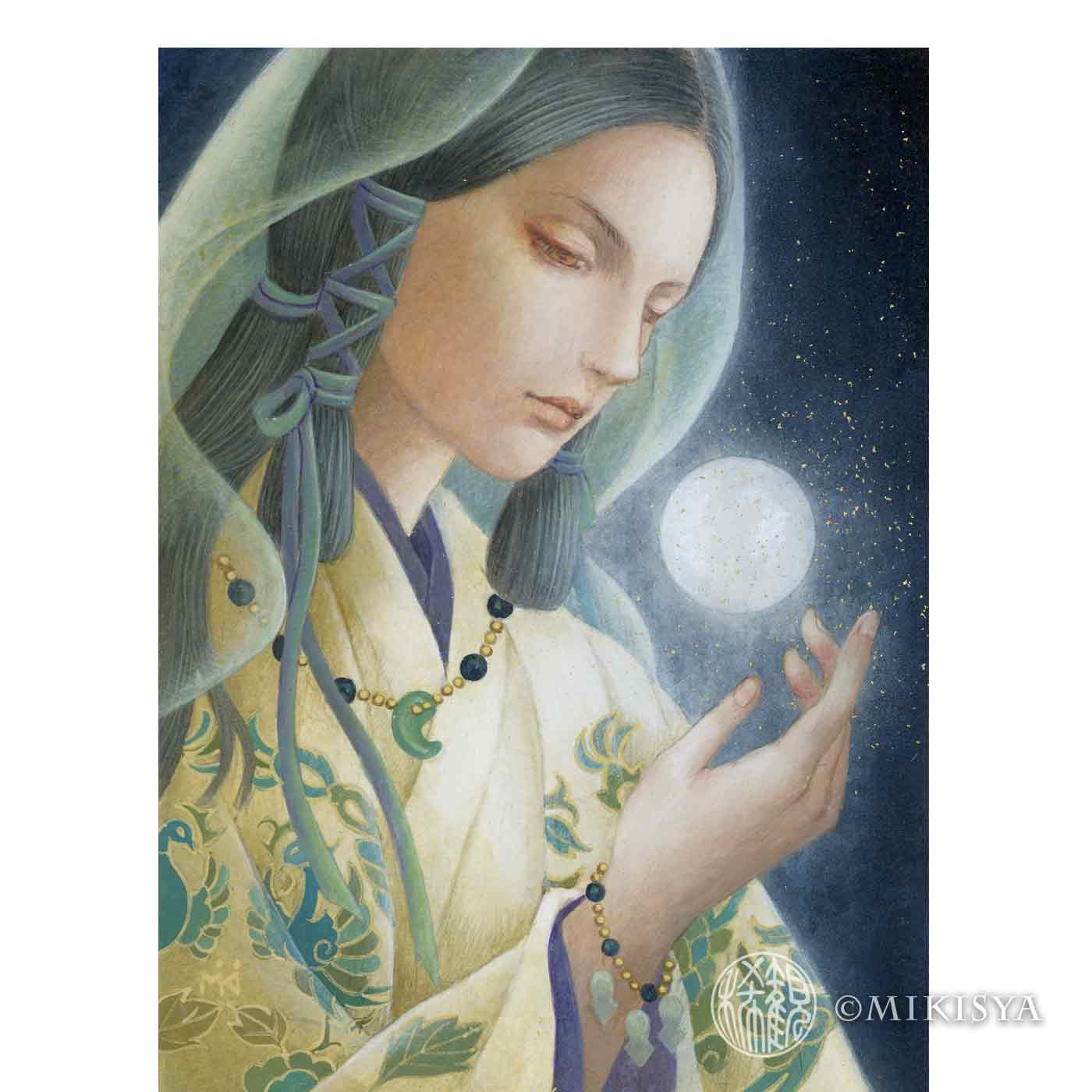 月読命（つくよみのみこと）― 月影の男神 ［原画・額装済み］