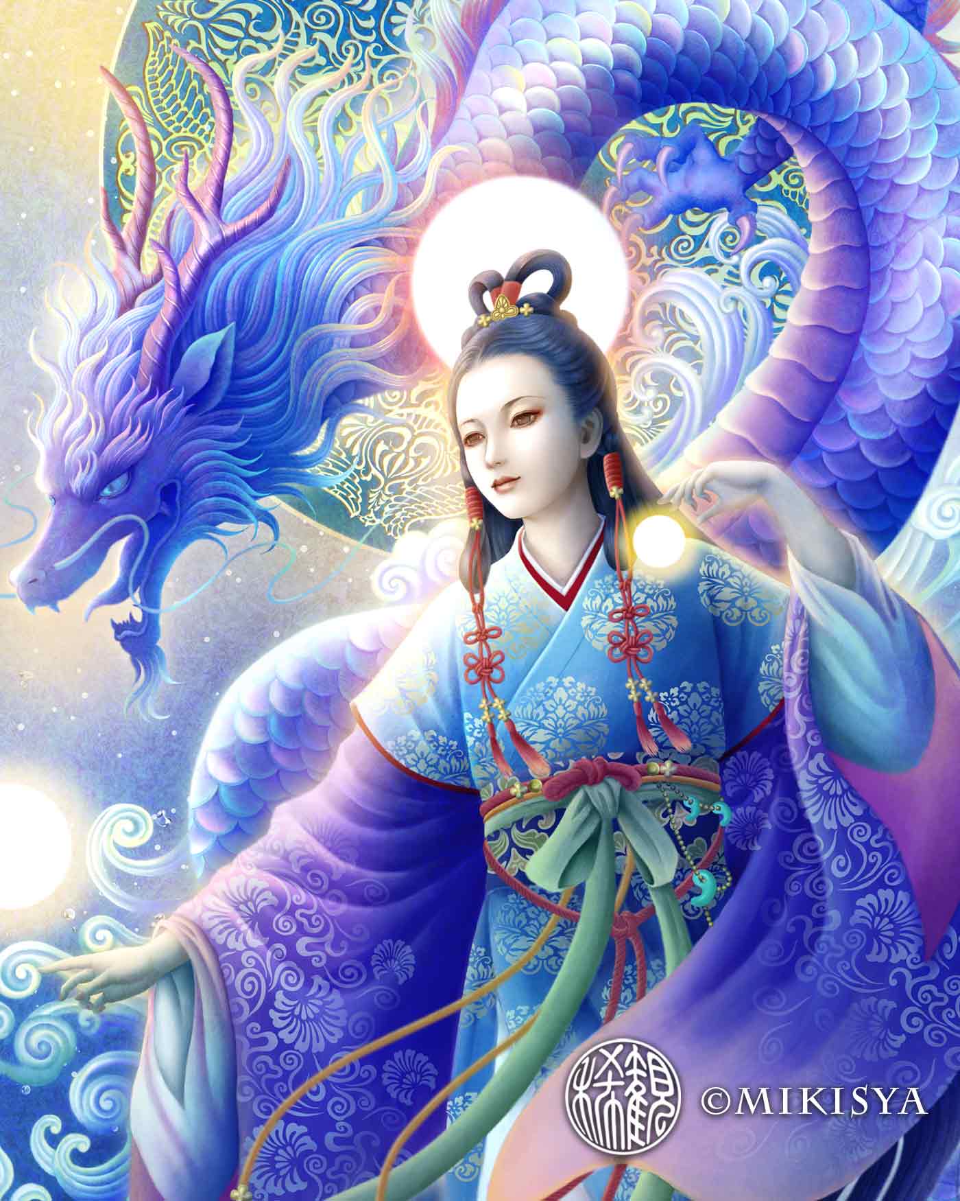 瀬織津姫（せおりつひめ）｜祓いと再生の女神 − 浄化のジクレー版画［SS～Mサイズ］