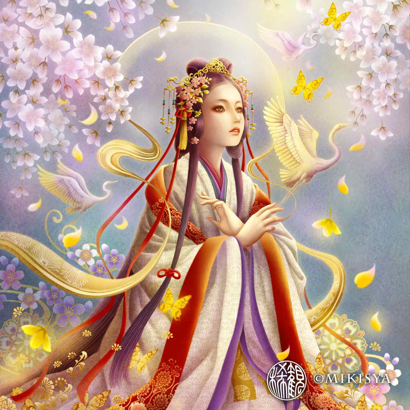 木花咲耶姫（このはなさくやひめ）｜花ひらく命の女神 − ジクレー版画