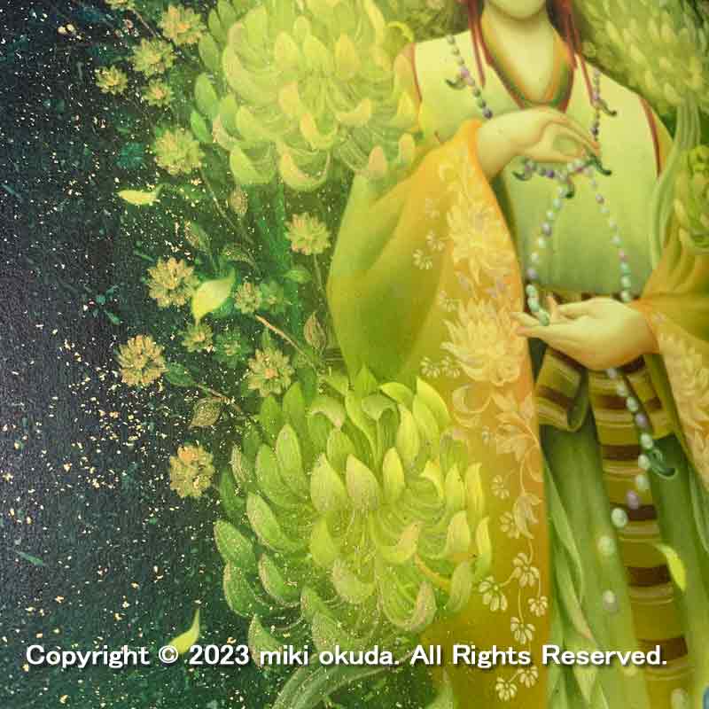 菊理媛尊（くくりひめのみこと）(光稀） 開運絵  手彩色ジクレー版画 スピリチュアル 輝く顔料で一枚ずつエネルギーを加筆