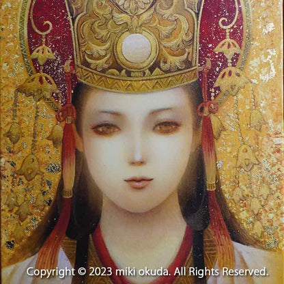 天照大神～暉～(光稀） 開運絵  手彩色ジクレー版画 スピリチュアル 輝く顔料で一枚ずつエネルギーを加筆