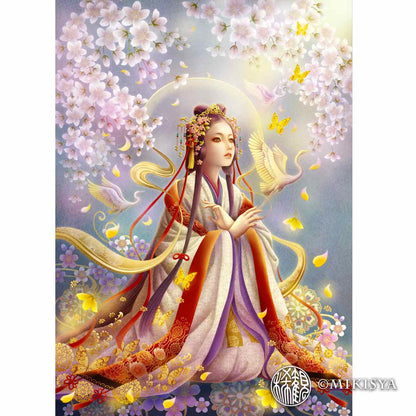 木花咲耶姫（このはなさくやひめ）｜花ひらく命の女神 − 春めくジクレー版画［SS～Mサイズ］