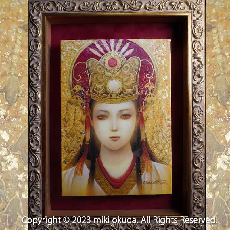 天照大神～暉～(光稀） 開運絵  手彩色ジクレー版画 スピリチュアル 輝く顔料で一枚ずつエネルギーを加筆