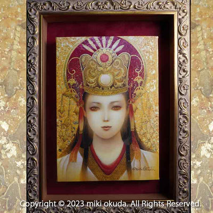 天照大神～暉～(光稀） 開運絵  手彩色ジクレー版画 スピリチュアル 輝く顔料で一枚ずつエネルギーを加筆