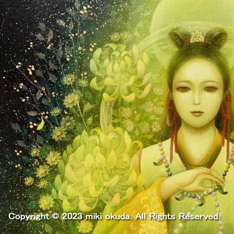 菊理媛尊（くくりひめのみこと）(光稀） 開運絵  手彩色ジクレー版画 スピリチュアル 輝く顔料で一枚ずつエネルギーを加筆