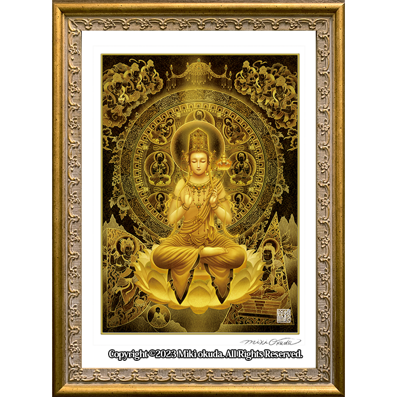 弥勒菩薩 開運絵 仏画 ジクレー版画 スピリチュアル SS~Mサイズ 弥勒菩薩 開運絵 仏画 ジクレー版画 スピリチュアル SS~Mサイズ