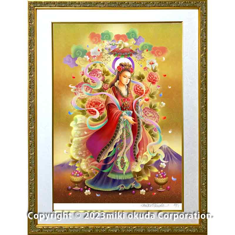 吉祥天 開運絵 仏画 ジクレー版画 スピリチュアル 大判サイズ