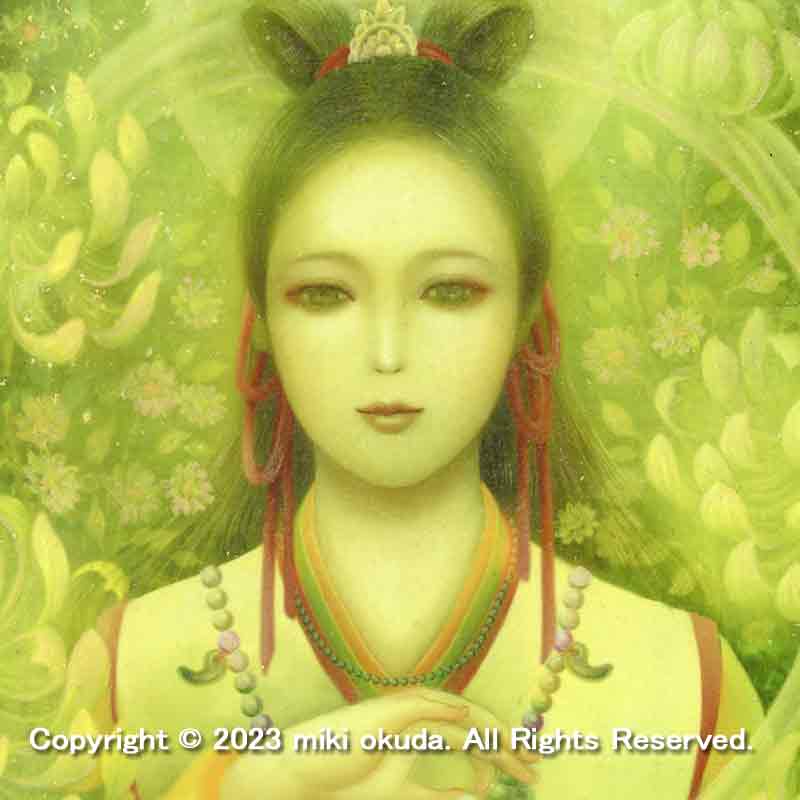 菊理媛尊(くくりひめのみこと)(光稀) 開運絵 手彩色ジクレー版画 スピリチュアル 輝く顔料で一枚ずつエネルギーを加筆