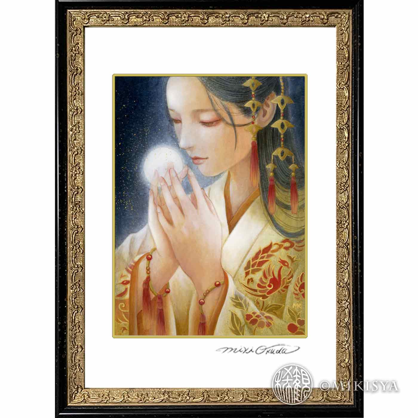 月読命（つくよみのみこと）｜月を抱く女神［ジクレー版画／SSサイズ］