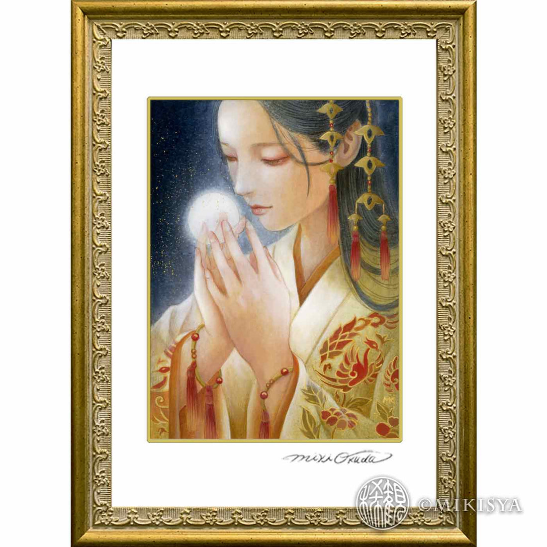 月読命（つくよみのみこと）｜月を抱く女神［ジクレー版画／SSサイズ］