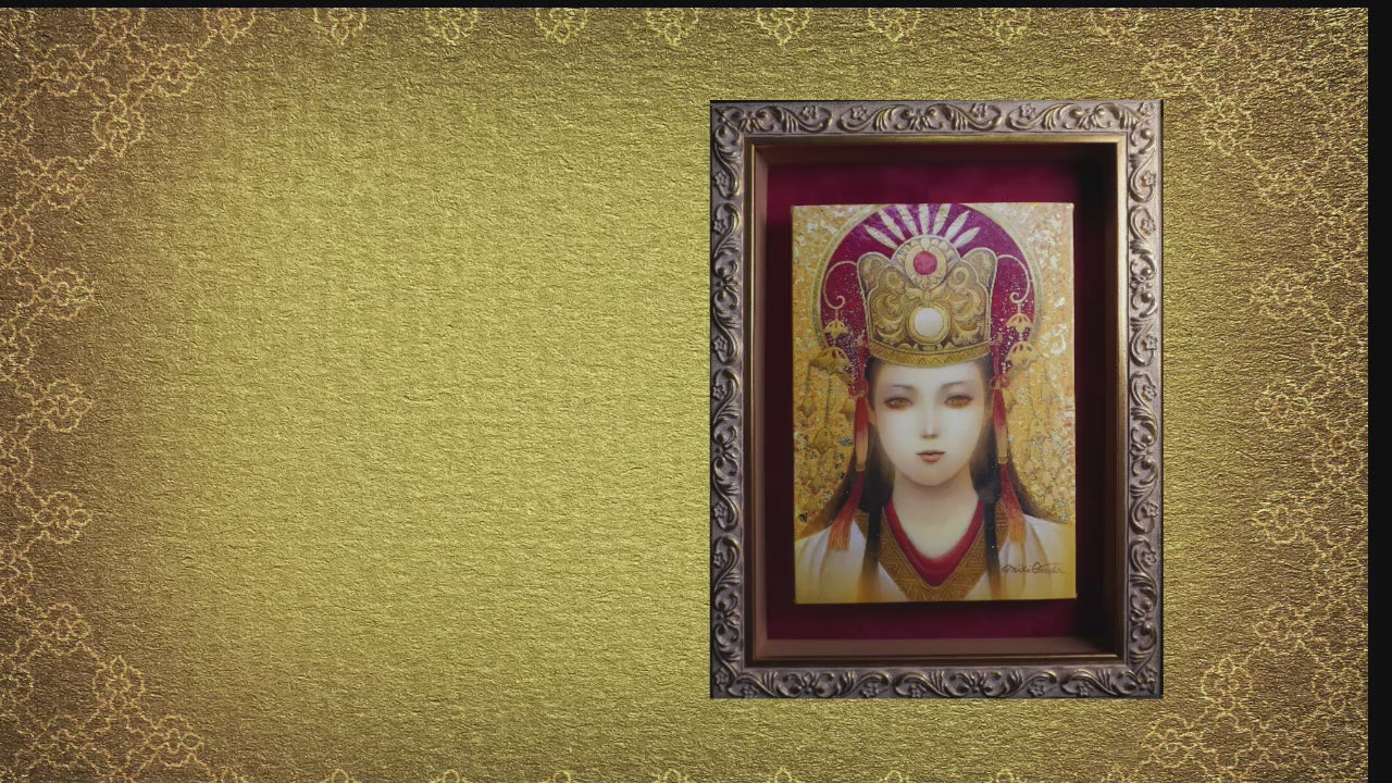 天照大神～暉～(光稀） 開運絵  手彩色ジクレー版画 スピリチュアル 輝く顔料で一枚ずつエネルギーを加筆