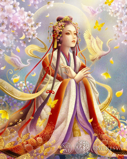 木花咲耶姫（このはなさくやひめ）｜花ひらく命の女神 − ジクレー版画［SS～Mサイズ］