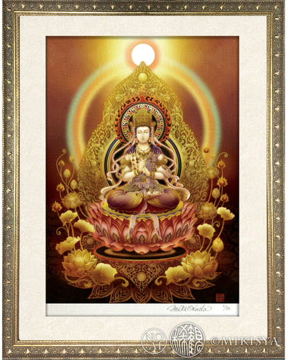 大日如来(蓮華座) 開運絵 仏画 ジクレー版画  スピリチュアル SS～Mサイズ