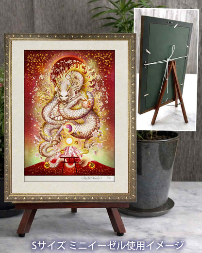 豊かさと芸術を司る女神・弁才天と白蛇の仏画ジクレー版画｜七福神の女神［SS〜Mサイズ］