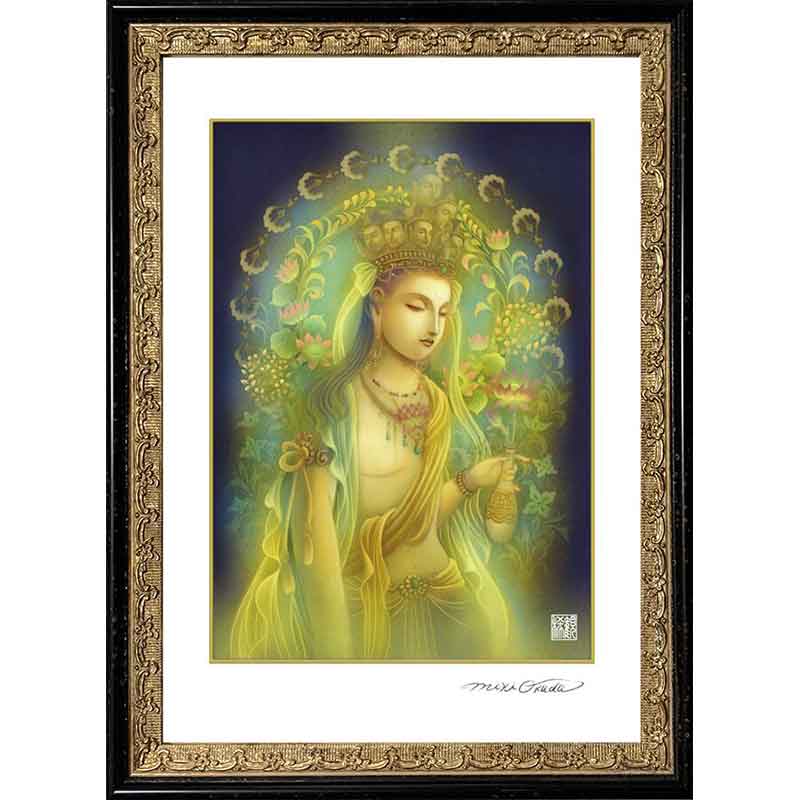 十一面観音菩薩 開運絵 仏画 ジクレー版画 スピリチュアル SS～Sサイズ